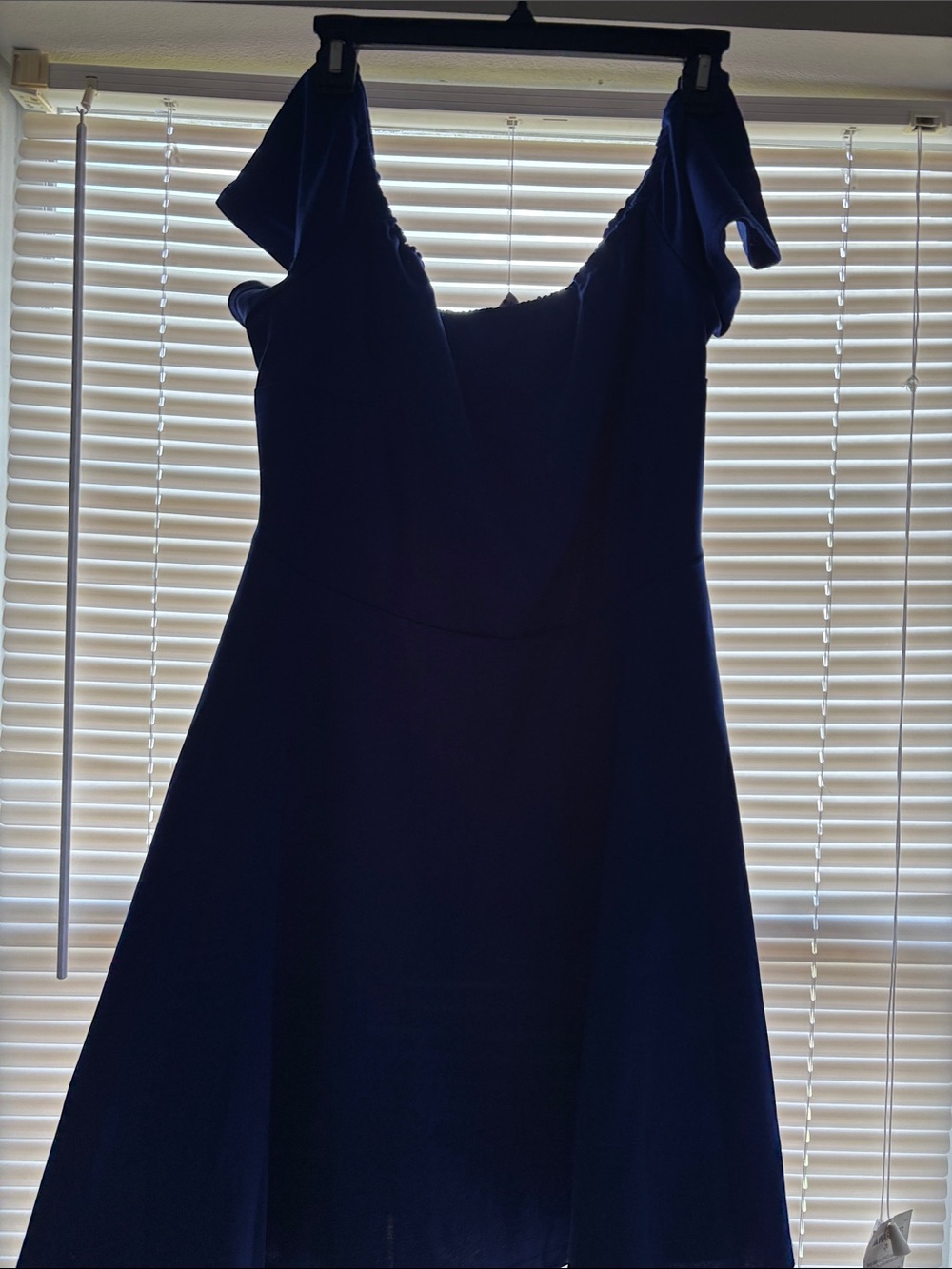 Women’s Off-Shoulder A-Line Dress in Deep Blue